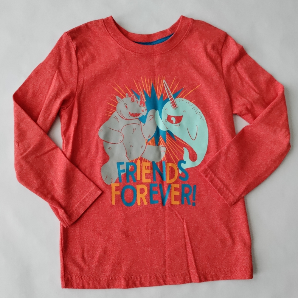 Toddlers Unisex Boys Girls Cat & Jack Orange Long Sleeve Shirt Size 5T